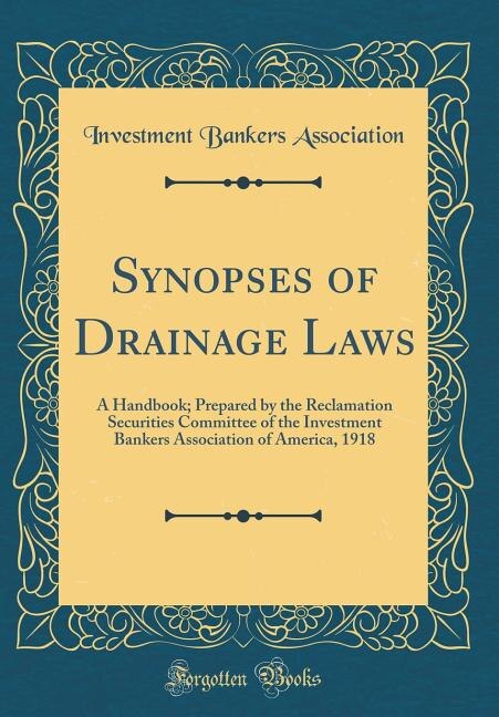 Front cover_Synopses of Drainage Laws