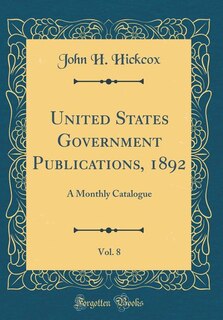 Front cover_United States Government Publications, 1892, Vol. 8