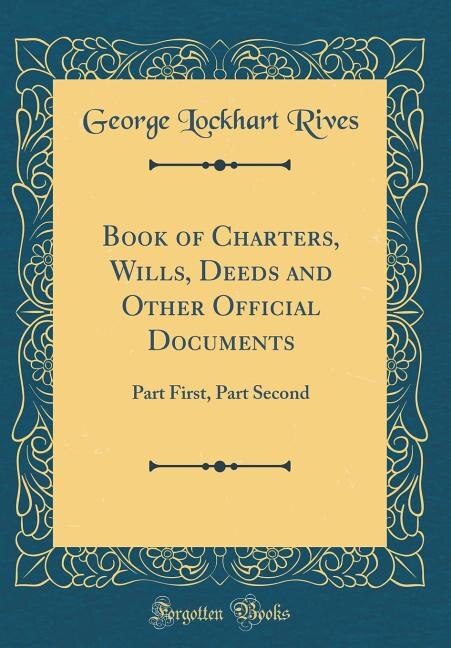 Front cover_Book of Charters, Wills, Deeds and Other Official Documents