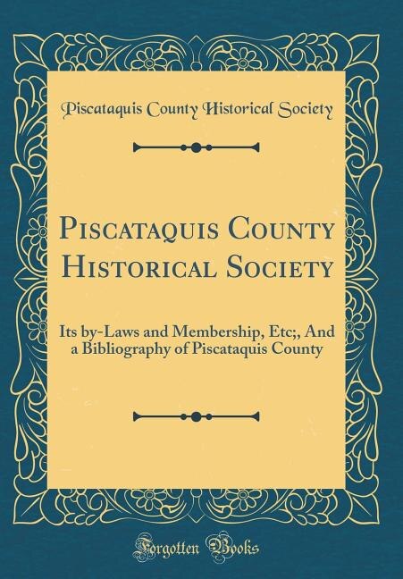 Couverture_Piscataquis County Historical Society