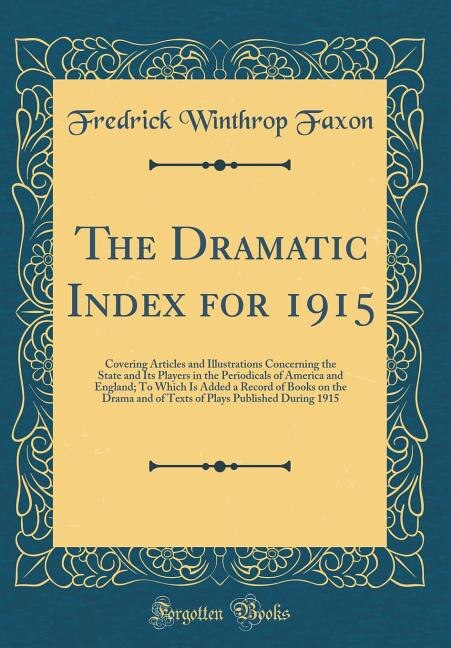 Couverture_The Dramatic Index for 1915