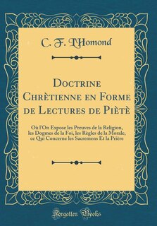 Couverture_Doctrine Chrètienne en Forme de Lectures de Piètè