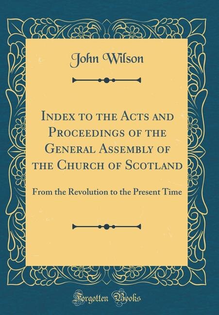 Front cover_Index to the Acts and Proceedings of the General Assembly of the Church of Scotland