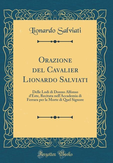 Front cover_Orazione del Cavalier Lionardo Salviati