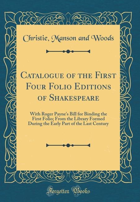 Front cover_Catalogue of the First Four Folio Editions of Shakespeare