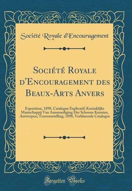 Couverture_Société Royale d'Encouragement des Beaux-Arts Anvers