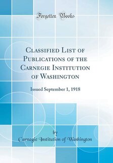 Couverture_Classified List of Publications of the Carnegie Institution of Washington