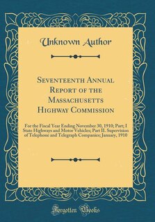 Front cover_Seventeenth Annual Report of the Massachusetts Highway Commission