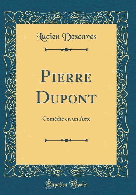 Front cover_Pierre Dupont