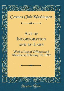 Couverture_Act of Incorporation and by-Laws