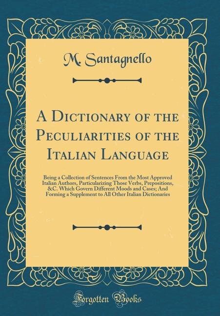 Couverture_A Dictionary of the Peculiarities of the Italian Language