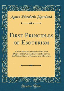 Couverture_First Principles of Esoterism