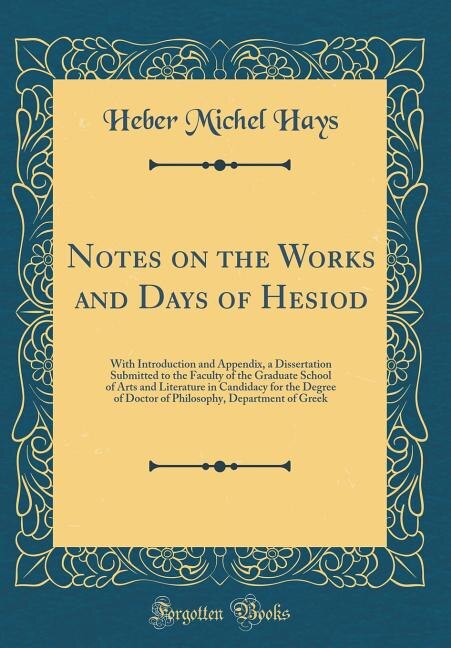 Couverture_Notes on the Works and Days of Hesiod