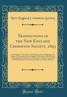 Front cover_Transactions of the New England Cremation Society, 1893