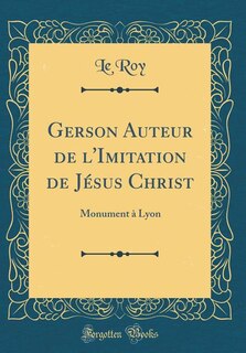 Couverture_Gerson Auteur de l'Imitation de Jésus Christ
