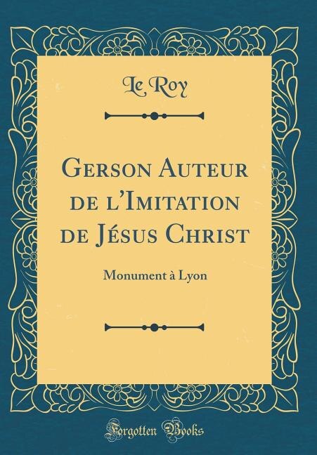 Couverture_Gerson Auteur de l'Imitation de Jésus Christ