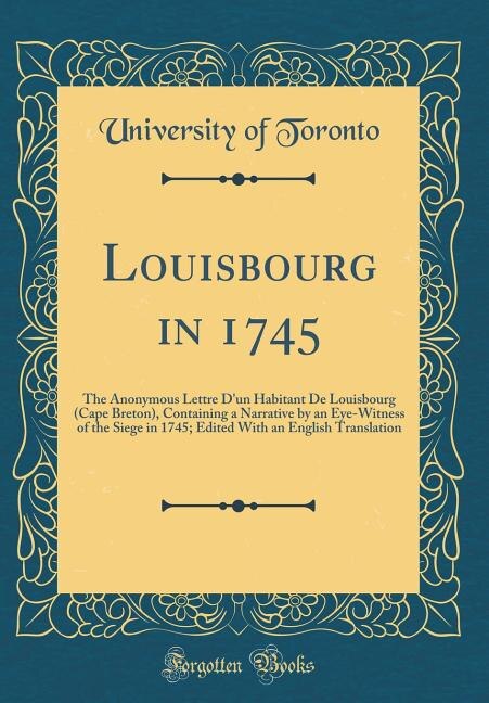Front cover_Louisbourg in 1745