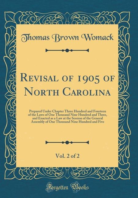 Front cover_Revisal of 1905 of North Carolina, Vol. 2 of 2