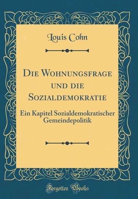 Front cover_Die Wohnungsfrage und die Sozialdemokratie