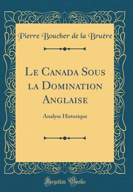 Front cover_Le Canada Sous la Domination Anglaise