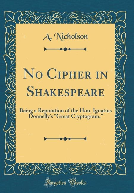 Couverture_No Cipher in Shakespeare