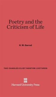 Front cover_Poetry and the Criticism of Life