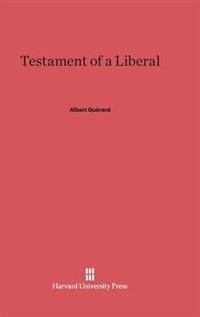 Front cover_Testament of a Liberal