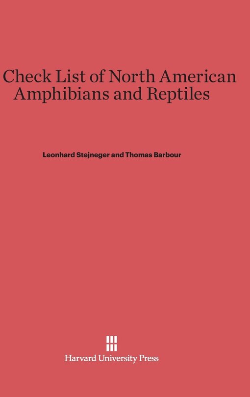 Front cover_A Check List of North American Amphibians and Reptiles