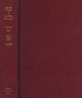 Front cover_Harvard Studies in Classical Philology, Volume 92