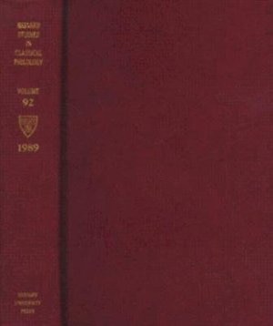Front cover_Harvard Studies in Classical Philology, Volume 92
