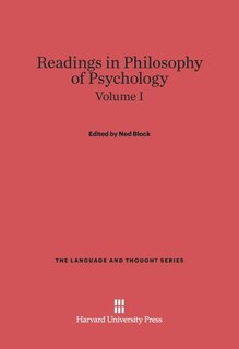 Front cover_Readings in Philosophy of Psychology, Volume I