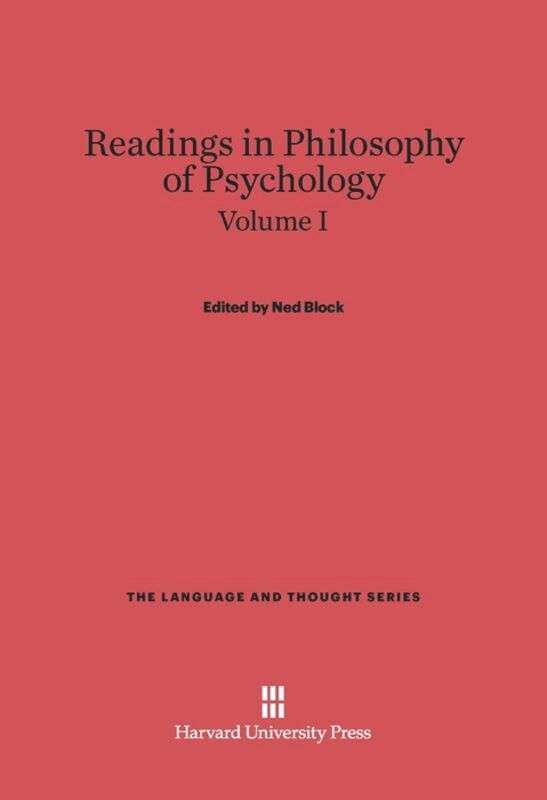 Front cover_Readings in Philosophy of Psychology, Volume I