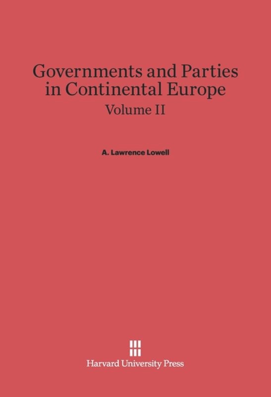 Couverture_Governments and Parties in Continental Europe, Volume II