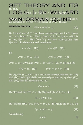 Set Theory And Its Logic: Revised Edition