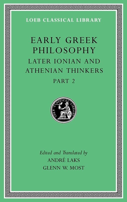 Front cover_Early Greek Philosophy, Volume VII