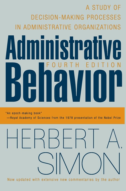 Front cover_Administrative Behavior, 4th Edition