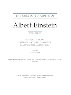 Front cover_The Collected Papers of Albert Einstein, Volume 13