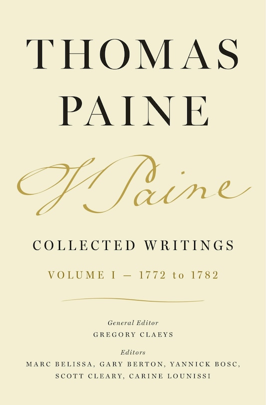 Couverture_Thomas Paine Collected Writings, Volume 1