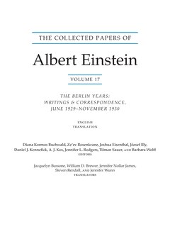 Front cover_The Collected Papers of Albert Einstein, Volume 17 (Translation Supplement)