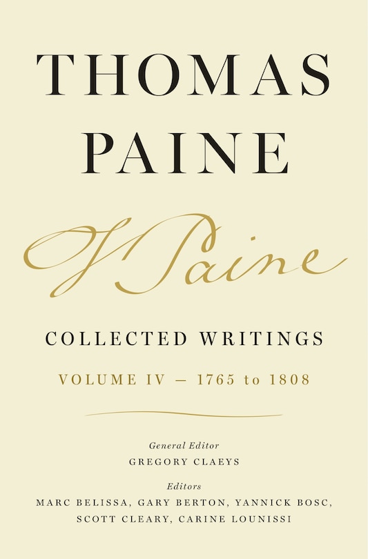 Front cover_Thomas Paine Collected Writings, Volume 4