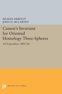 Front cover_Casson's Invariant for Oriented Homology Three-Spheres