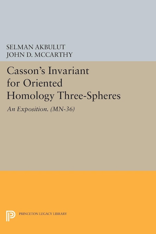 Front cover_Casson's Invariant for Oriented Homology Three-Spheres