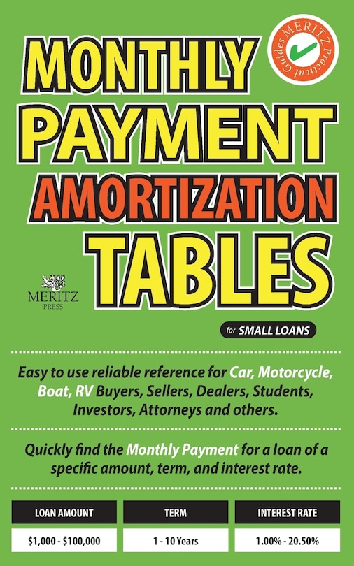 Front cover_Monthly Payment Amortization Tables for Small Loans