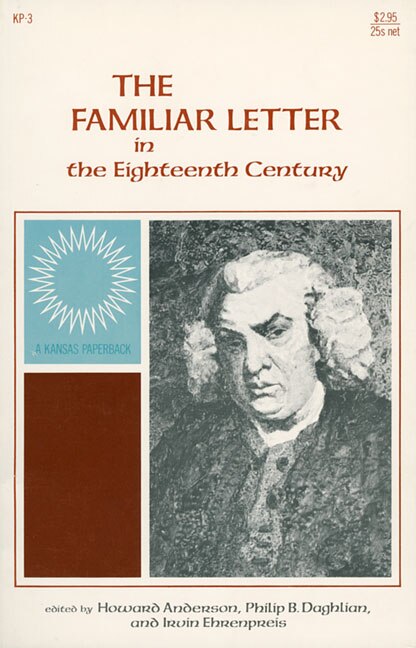 Front cover_The Familiar Letter in the Eighteenth Century