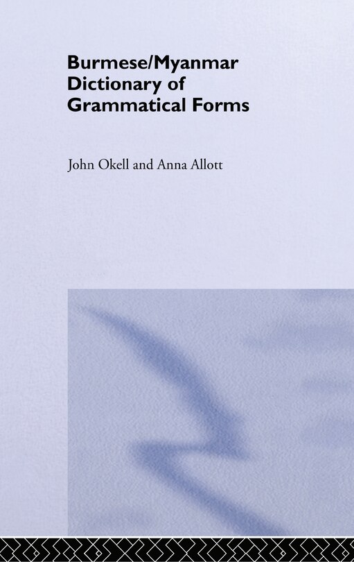 Couverture_Burmese (Myanmar) Dictionary of Grammatical Forms