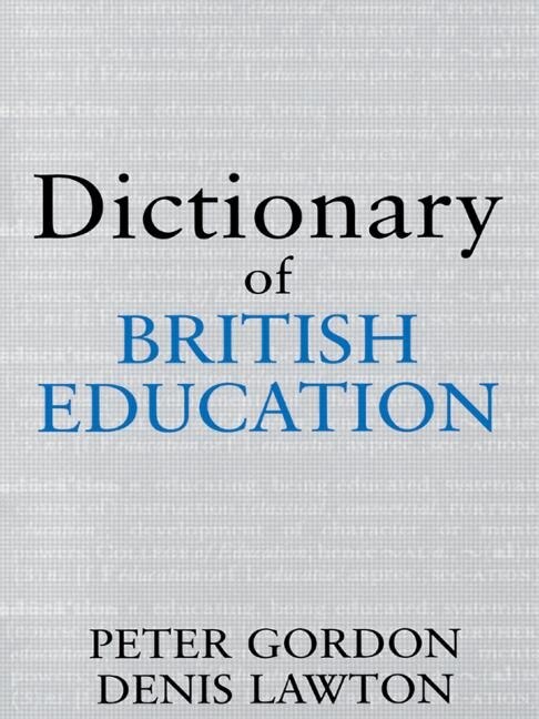 Front cover_Dictionary of British Education