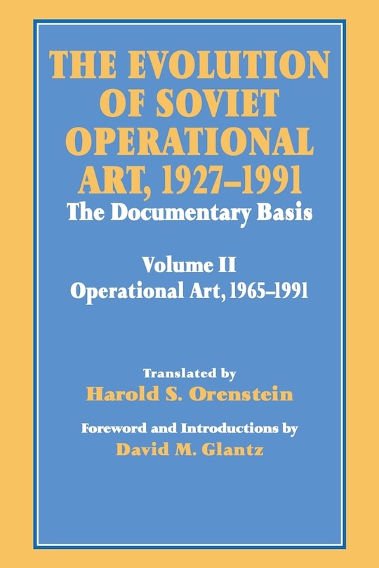 Couverture_The Evolution of Soviet Operational Art, 1927-1991