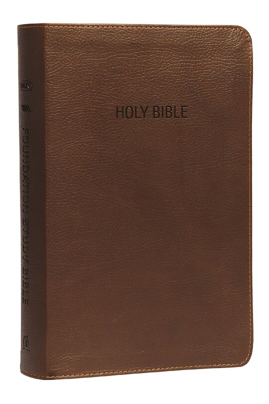 Couverture_Nkjv, Foundation Study Bible, Leathersoft, Brown, Red Letter