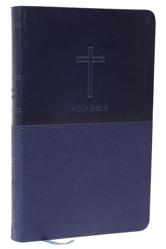 Front cover_NKJV, Value Thinline Bible, Blue Leathersoft, Red Letter, Comfort Print