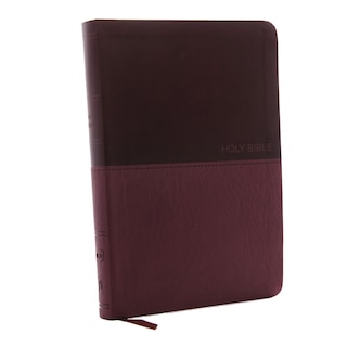 Front cover_NKJV, Value Thinline Bible, Large Print, Burgundy Leathersoft, Red Letter, Comfort Print